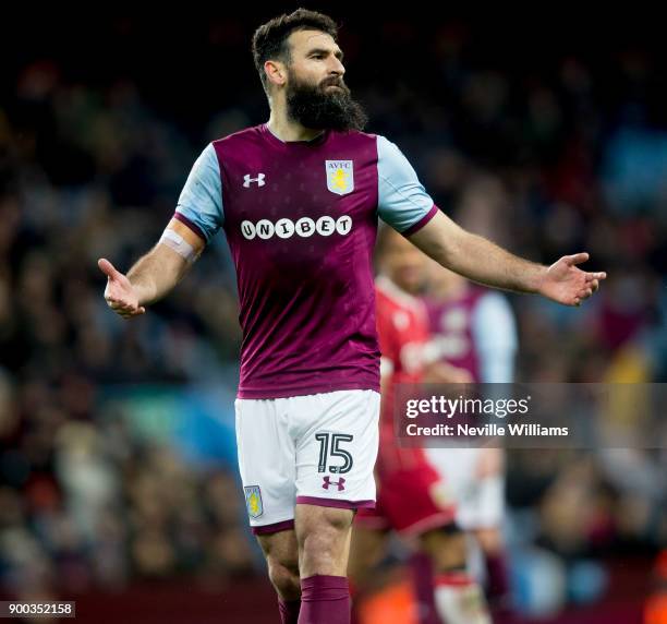 Mile Jedinak of Aston Villa during the Sky Bet Championship match between Aston Villa and Bristol City at Villa Park on January 01, 2018 in...