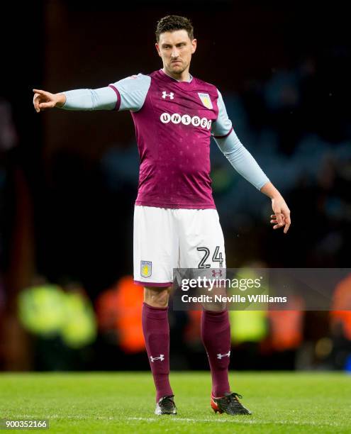 Tommy Elphick of Aston Villa during the Sky Bet Championship match between Aston Villa and Bristol City at Villa Park on January 01, 2018 in...