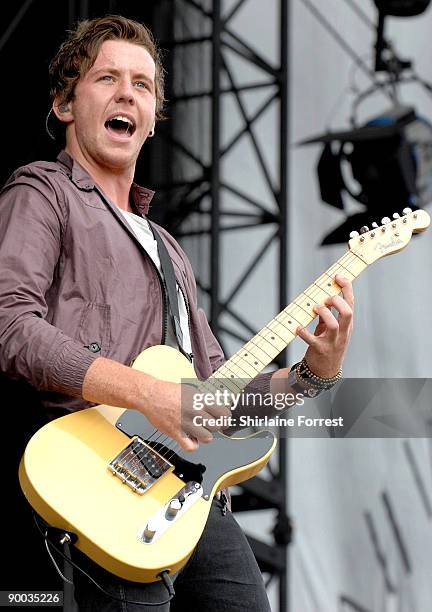 McFly perform at Day 2 of the V Festival at Weston Park on August 23, 2009 in Stafford, England.