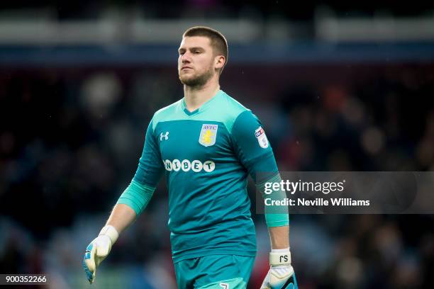 Sam Johnstone of Aston Villa during the Sky Bet Championship match between Aston Villa and Bristol City at Villa Park on January 01, 2018 in...