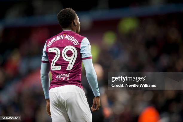 Rushian Hepburn-Murphy of Aston Villa during the Sky Bet Championship match between Aston Villa and Bristol City at Villa Park on January 01, 2018 in...