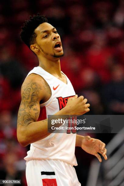 Phil Fayne forward Illinois State University Redbirds reacts to scoring two of his 17 points against the Indiana State Sycamores, Sunday, December 31...