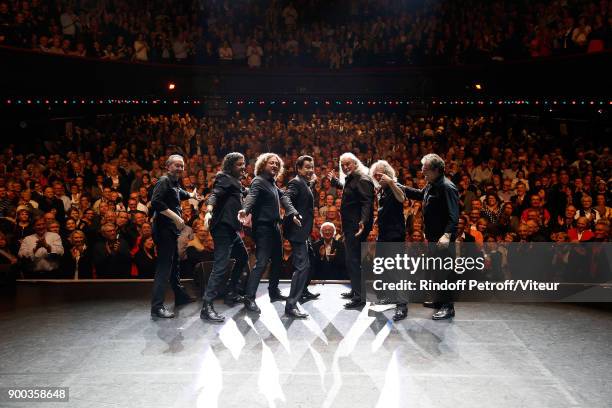 Andre "Momo" Kechida, Philippe "fifi" Chayeb, David Mignot, Laurent Gerra, Roland Romanelli, Jean Philippe Audin and Claude Brisset celebrate the new...