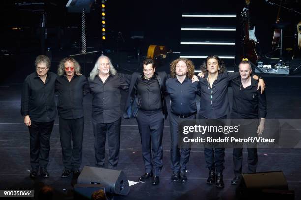 Andre "Momo" Kechida, Philippe "fifi" Chayeb, David Mignot, Laurent Gerra, Roland Romanelli, Jean Philippe Audin and Claude Brisset celebrate the new...