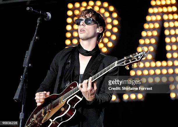 Razorlight performs at Day 2 of the V Festival at Weston Park on August 23, 2009 in Stafford, England.