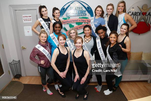 Pilates on Fifth owners Katherine Corp and Kimberly Corp and Miss America 2018 pageant contestants Miss Iowa 2017 Chelsea Dubczak, Miss District of...