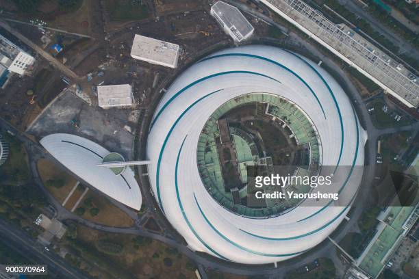 aerial view of Shanghai Synchrotron Radiation Facility buildings,China