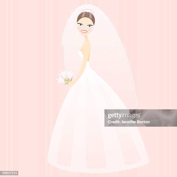 blushing bride - blushing bride stock illustrations