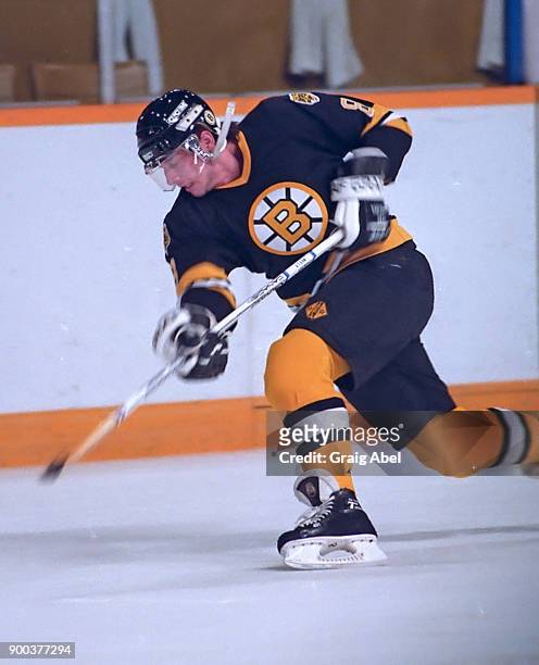 Cam Neely of the Boston Bruins skates against the Toronto Maple Leafs during NHL game action on November 24, 1986 at Maple Leaf Gardens in Toronto,...