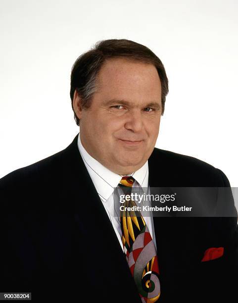 Radio host and conservative political commentator Rush Limbaugh poses at a portrait session in New York City.