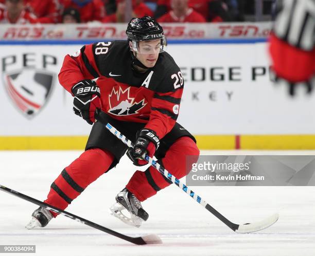 Victor Mete of Canada during the first period against Finland during the 2018 IIHF World Junior Championship at KeyBank Center on December 26, 2017...