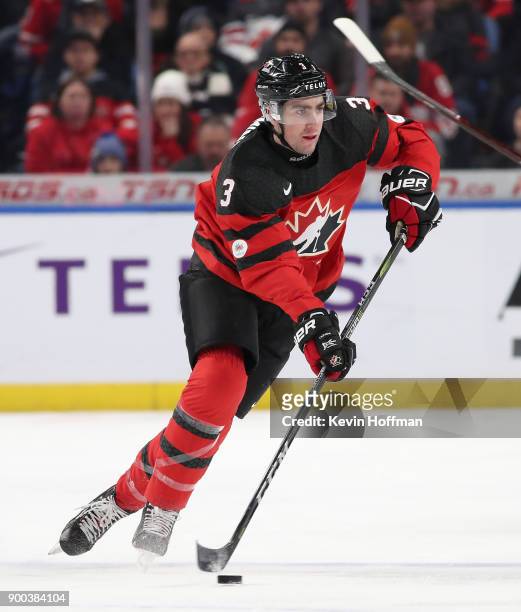 Conor Timmins of Canada during the first period against Finland during the 2018 IIHF World Junior Championship at KeyBank Center on December 26, 2017...
