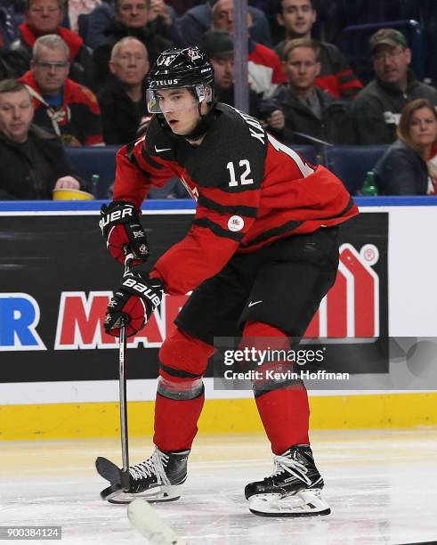 Boris Katchouk of Canada during the third period against Finland during the 2018 IIHF World Junior Championship at KeyBank Center on December 26,...