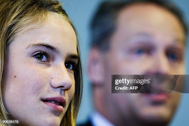 Thirteen-year-old Laura Dekker sits in the court house in Utrecht on August 24, 2009. Dutch child protection agents urged the court Monday to stop...