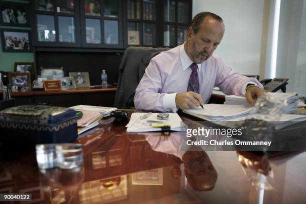 Ronald Book, a powerful Florida lobbyist poses for photos in his office on June 19, 2009 in Miami, Florida. Mr Book used his connections to make sure...