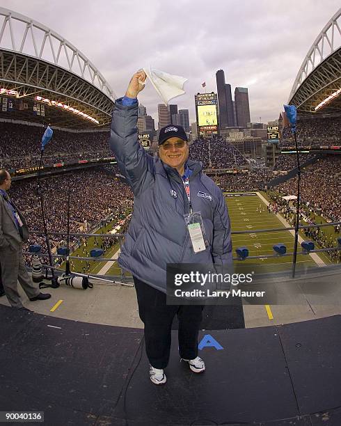 Seahawks owner Paul Allen was honored during the 12th man ceremony following the matchup between the Seahawks and the Panthers at Qwest Field in...