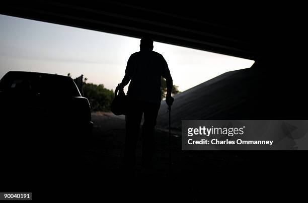 View of one of the many sexual offenders that lives under the Julia Tuttle causeway bridge due to zoning restrictions that leave them nowhere else to...