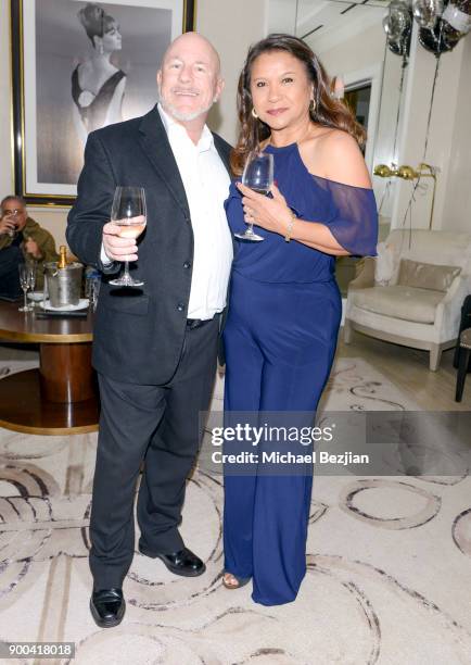 Mark and Hedy Beau Champ were Celebrating Donald Trump and Making America Great Again at Mark B. Barron's New Year's Eve Party 2017 on December 31,...