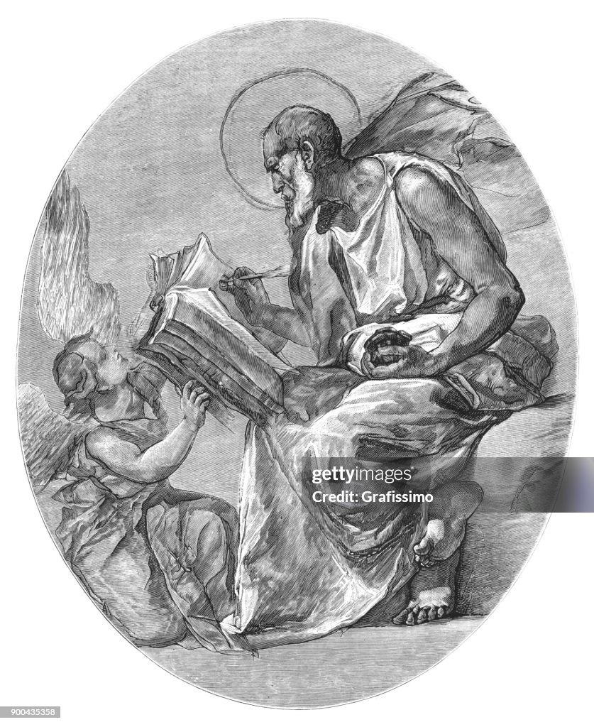 Matthew the Apostle also known as Saint Matthew with Angel