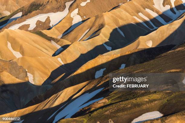 landscape of landmannalaugar - wildlife tracking tag stock pictures, royalty-free photos & images