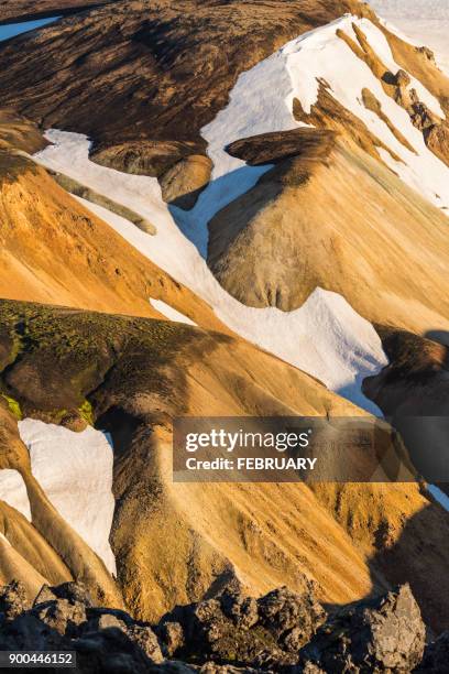 landscape of landmannalaugar - 野生生物追跡札 ストックフォトと画像