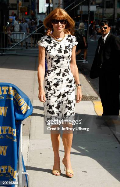 Editor-in-Chief American Vogue, Anna Wintour visits "Late Show With David Letterman" at the Ed Sullivan Theater on August 24, 2009 in New York City.