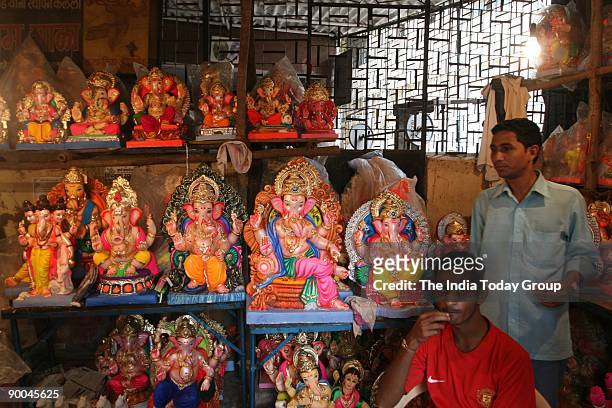 Preparations for celebrating 10-day long Ganesh Festival all over Mumbai and Maharashtra.