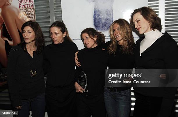 Catherine Keener, Frances McDormand, Nicole Holofcener, director of "Friends with Money", Jennifer Aniston and Joan Cusack