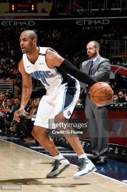 Arron Afflalo of the Orlando Magic handles the ball against the Washington Wizards at Capital One Arena on December 23, 2017 in Washington, DC. NOTE...