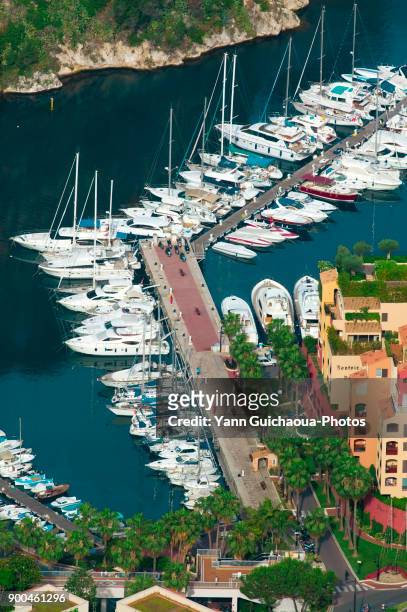 principality of monaco, french riviera - harbour of fontvieille stock pictures, royalty-free photos & images
