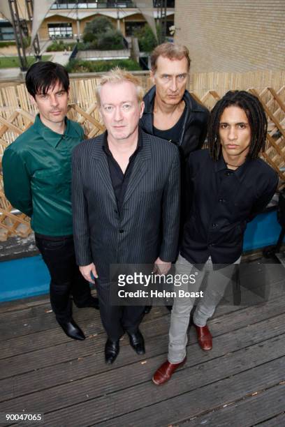 Mark Heaney, Andy Gill, Jon King and Thomas Mcneice of the band Gang Of Four pose at The Macbeth on August 24, 2009 in London, England.