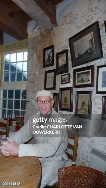 Maarten Dolman one of the last Dutch millers poses for a photograph in Ijsselstein, in the province of Utrecht, The Netherlands on December 14, 2017....