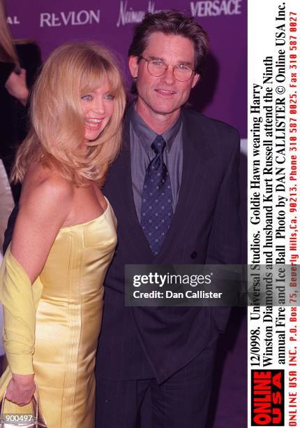 Universal Studios. Goldie Hawn wearing Harry Winston Diamonds and husband Kurt Russell attend the Ninth Annual Fire and Ice Ball which benefits The...