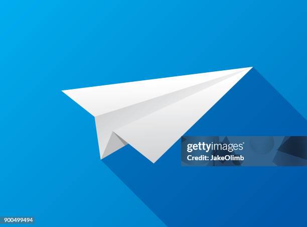 ebenensymbol papier flach - paper plane stock-grafiken, -clipart, -cartoons und -symbole