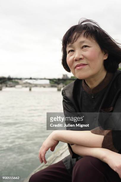 Pianist Zhu Xiao-Mei is photographed for Mirare on November, 2007 in Paris, France.
