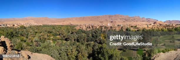 panorama of tinghir - todra gorge stock pictures, royalty-free photos & images