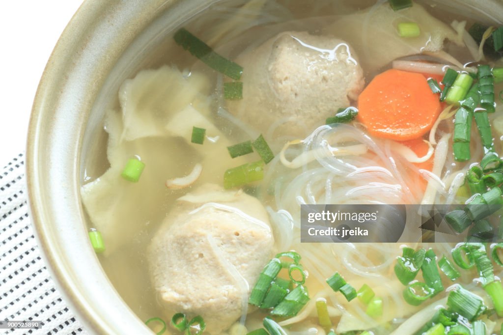 Asian food, fish ball and glass noodle