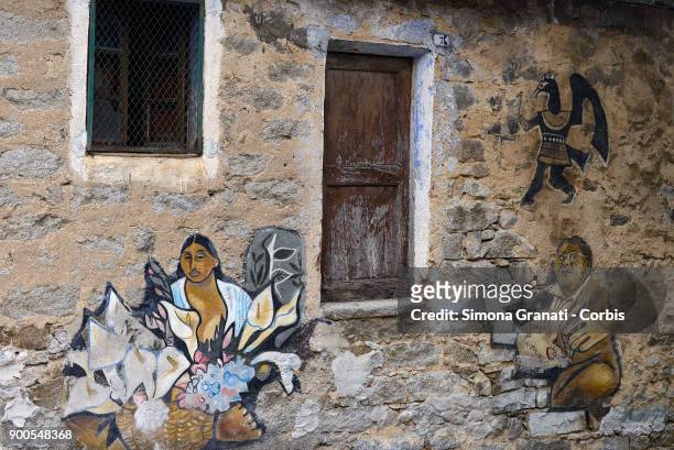 Mural in honour of Diego Rivera is seen in Orgosolo, the small centre of Barbagia famous all over the world for the paintings that adorn the old...