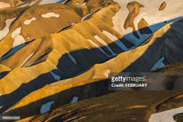 landscape of landmannalaugar - wildlife tracking tag stock pictures, royalty-free photos & images