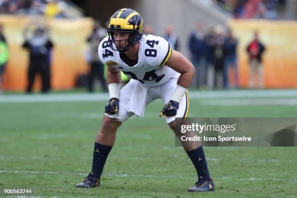 Michigan Wolverines tight end Sean McKeon during the 2018 Outback Bowl between the Michigan Wolverines and South Carolina Gamecocks on January 01,...