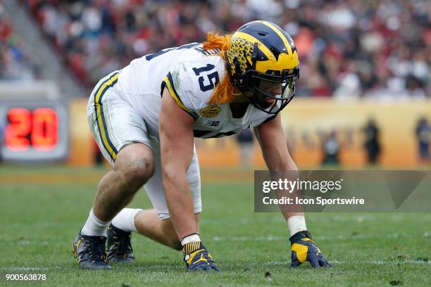 Michigan Wolverines defensive lineman Chase Winovich during the 2018 Outback Bowl between the Michigan Wolverines and South Carolina Gamecocks on...