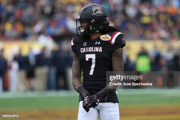 South Carolina Gamecocks defensive back JaMarcus King during the 2018 Outback Bowl between the Michigan Wolverines and South Carolina Gamecocks on...