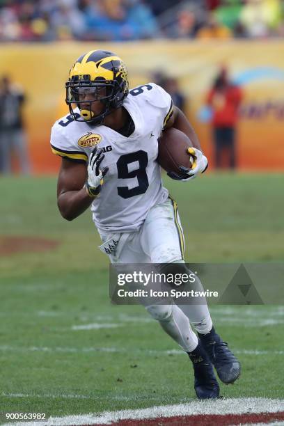 Michigan Wolverines wide receiver Donovan Peoples-Jones in action during the 2018 Outback Bowl between the Michigan Wolverines and South Carolina...