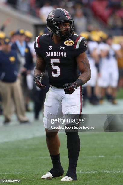 South Carolina Gamecocks running back Rico Dowdle during the 2018 Outback Bowl between the Michigan Wolverines and South Carolina Gamecocks on...