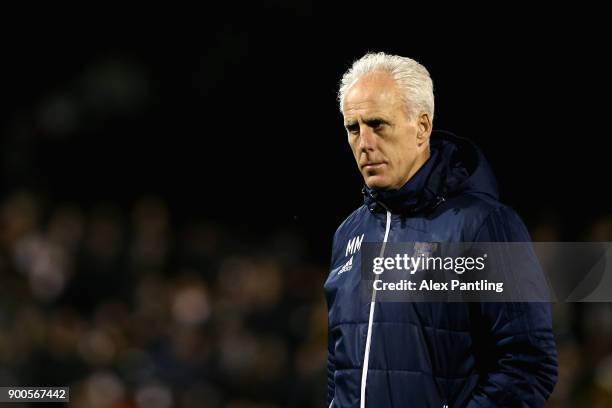 Mich McArthey Manager of Ipswich looks on during the Sky Bet Championship match between Fulham and Ipswich Town at Craven Cottage on January 2, 2018...