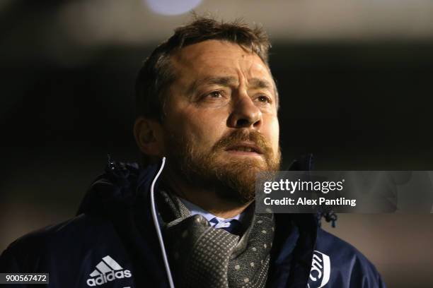 Slavisa Jokanovic, Manager of Fulham looks on during the Sky Bet Championship match between Fulham and Ipswich Town at Craven Cottage on January 2,...