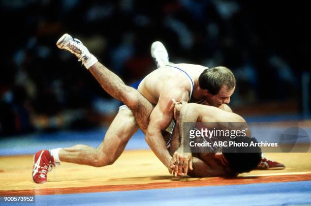 Los Angeles, CA Lou Banach, Joseph Atiyeh wrestling at the 1984 Summer Olympics.