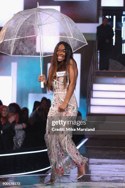 Malika Haqq attends the launch night of Celebrity Big Brother at Elstree Studios on January 2, 2018 in Borehamwood, England.