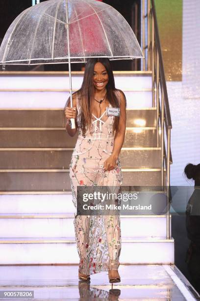 Malika Haqq attends the launch night of Celebrity Big Brother at Elstree Studios on January 2, 2018 in Borehamwood, England.