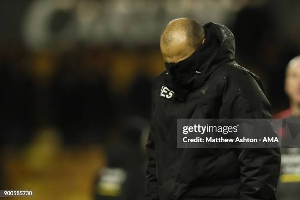 Nuno Espirito Santo manager / head coach of Wolverhampton Wanderers during the Sky Bet Championship match between Wolverhampton and Brentford at...